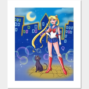 Sailor Moon in BTAS style w/bg Posters and Art